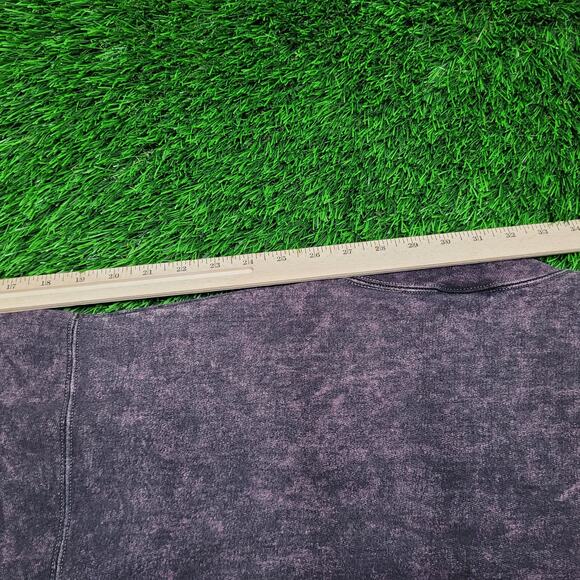 Vintage 90s Hanes USA Made Acid Wash Sweatshirt Womens XL Cinched Waist Slouchy - Picture 8 of 10